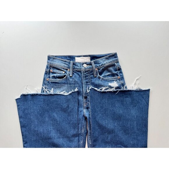 MOTHER The Tomcat Roller Chew The Sweetest Treat Cropped Wide Leg Jeans, Size 23 - Picture 11 of 15